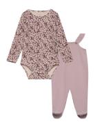 Set W. Rib Body & Romper Sets Sets With Body Pink Fixoni