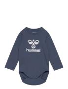 Hmlflips Body L/S Langærmet Body Blue Hummel