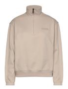 Bisez Half-Zip Sweatshirt Tops Sweatshirts & Hoodies Sweatshirts Beige...