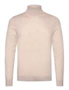 Slhtray Ls Knit Merino Roll Neck Noos Tops Polos Long-sleeved Beige Se...