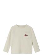 Nmmfolan Ls Top Tops T-shirts Long-sleeved T-Skjorte Beige Name It