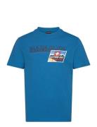 Portalet Short Sleeve T-Shirt Tops T-Kortærmet Skjorte Blue Napapijri