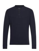 Merchant Grandad Top Tops T-Langærmet Skjorte Navy Superdry