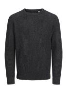 Jjj S Knit Crew Neck Jnr Tops Knitwear Pullovers Black Jack & J S