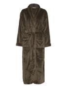 Filipa Fleece Robe Long Morgenkåbe Brown Missya