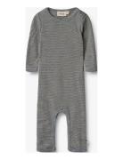 Wool Jumpsuit L/S Haven Langærmet Body Navy Wheat