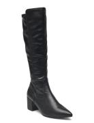 Biadevived Stretch Knee High Boot Smooth Faux Leather Lange Støvler Bl...