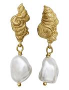 Frigg Earring Ørestickere Smykker Gold Maanesten