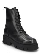 Indi Lace Boot #L Shoes Boots Ankle Boots Laced Boots Black Bianco