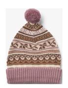 Knit Beanie Anna Accessories Headwear Hats Beanie Pink Wheat