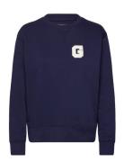 G Badge C-Neck Sweat Tops Sweatshirts & Hoodies Sweatshirts Navy GANT