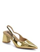 Biamaralyn Slingback Patent Shoes Heels Pumps Sling Backs Gold Bianco