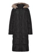 Faux-Fur-Trim Hooded Down Coat Foret Jakke Black Lauren Ralph Lauren