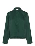 Slfjean Ls Cropped Shirt B Tops Shirts Long-sleeved Green Selected Fem...