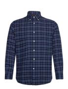 Brushed Easy Check Rf Shirt Tops Shirts Casual Navy Tommy Hilfiger