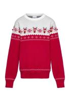 The Adorable Christmas Sweater Kids Tops Knitwear Pullovers Red Christ...