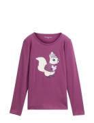 Printed Longsleeve Tops T-shirts Long-sleeved T-Skjorte Purple Tom Tai...