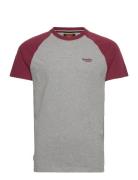 Essential Logo Baseball Tshirt Tops T-Kortærmet Skjorte Grey Superdry