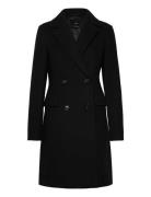 Double-Breasted Wool Coat Uldfrakke Frakke Black Mango