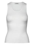 Smooth Fitted Tank Top Tops T-shirts & Tops Sleeveless White Weekday