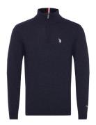 Kevin Reg Lw Hz Uspa M Knit Tops Knitwear Half Zip Jumpers Navy U.S. P...