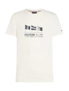 Hilfiger Flags Tee Tops T-Kortærmet Skjorte Cream Tommy Hilfiger