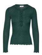 Wool T-Shirt Tops T-shirts & Tops Long-sleeved Green Rosemunde