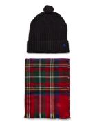 Logo Jacquard Scarf & Beanie Set Accessories Headwear Beanies Red Laur...