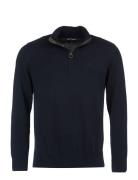 Barbour Cotton Half Zip Designers Knitwear Half Zip Jumpers Navy Barbo...