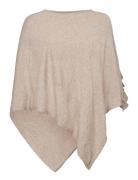 Odettecr Poncho Tops Knitwear Ponchos Beige Cream