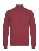 Man Half Zip Designers Knitwear Half Zip Jumpers Red Davida Cashmere