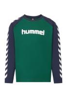 Hmlboys T-Shirt L/S Sport T-shirts Long-sleeved T-Skjorte Green Hummel