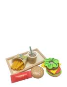 Burger Menu Set Toys Toy Kitchen & Accessories Toy Food & Cakes Multi/...