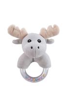 Rattle Moose Edvin Toys Baby Toys Rattles Grey Kid's Concept