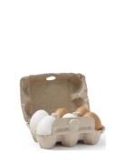 Eggs 6 Pcs Bistro Toys Toy Kitchen & Accessories Toy Food & Cakes Beig...