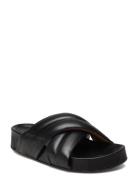 Airali Black Nappa Designers Sandals Flat Black ATP Atelier