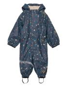 Pu Aop Rain Suit Teddy Rec Outerwear Coveralls Rainwear Coveralls Blue...