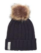 Beenie W. Fake Fur Accessories Headwear Hats Winter Hats Black En Fant