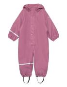 Rainwear Suit W.fleece Outerwear Coveralls Rainwear Coveralls Pink CeL...