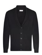 Ecovero Shawl Collar Cardigan Tops Knitwear Cardigans Black Lindbergh