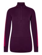 W Mer Z Knit 200 Ls Half Zip Sport Base Layer Tops Purple Icebreaker