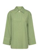 Rodebjer Sunshine Stripe Designers Shirts Long-sleeved Green RODEBJER