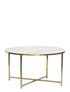 Pond Table White/Brass Home Furniture Tables Coffee Tables Gold Hübsch