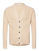 Knitted Cardigan Tops Knitwear Cardigans Beige Calvin Klein