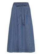 Belted Denim Midi Skirt Skirts Knee-length & Midi Skirts Blue Lauren R...