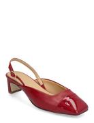 Lindy Bliss Burgundy Leather Pumps Shoes Sling Backs Heeled Slingbacks...