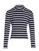 Mock Neck Rib Top Ls Tops T-shirts Turtleneck Navy Tommy Hilfiger