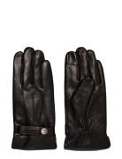 Leather Rivet Gloves Accessories Gloves Finger Gloves Black Calvin Kle...