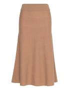 Superfine Lambswool Skirt Skirts Knee-length & Midi Skirts Beige GANT