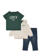 Levi's® Core 3-Piece Set Sets Sets With Long-sleeved T-shirt Green Lev...